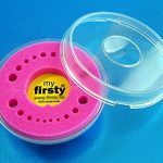 Caja para guardar dientes de leche rosa con tapa transparente